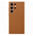 Husa Leather Cover pentru Samsung Galaxy S23 Ultra, Camel